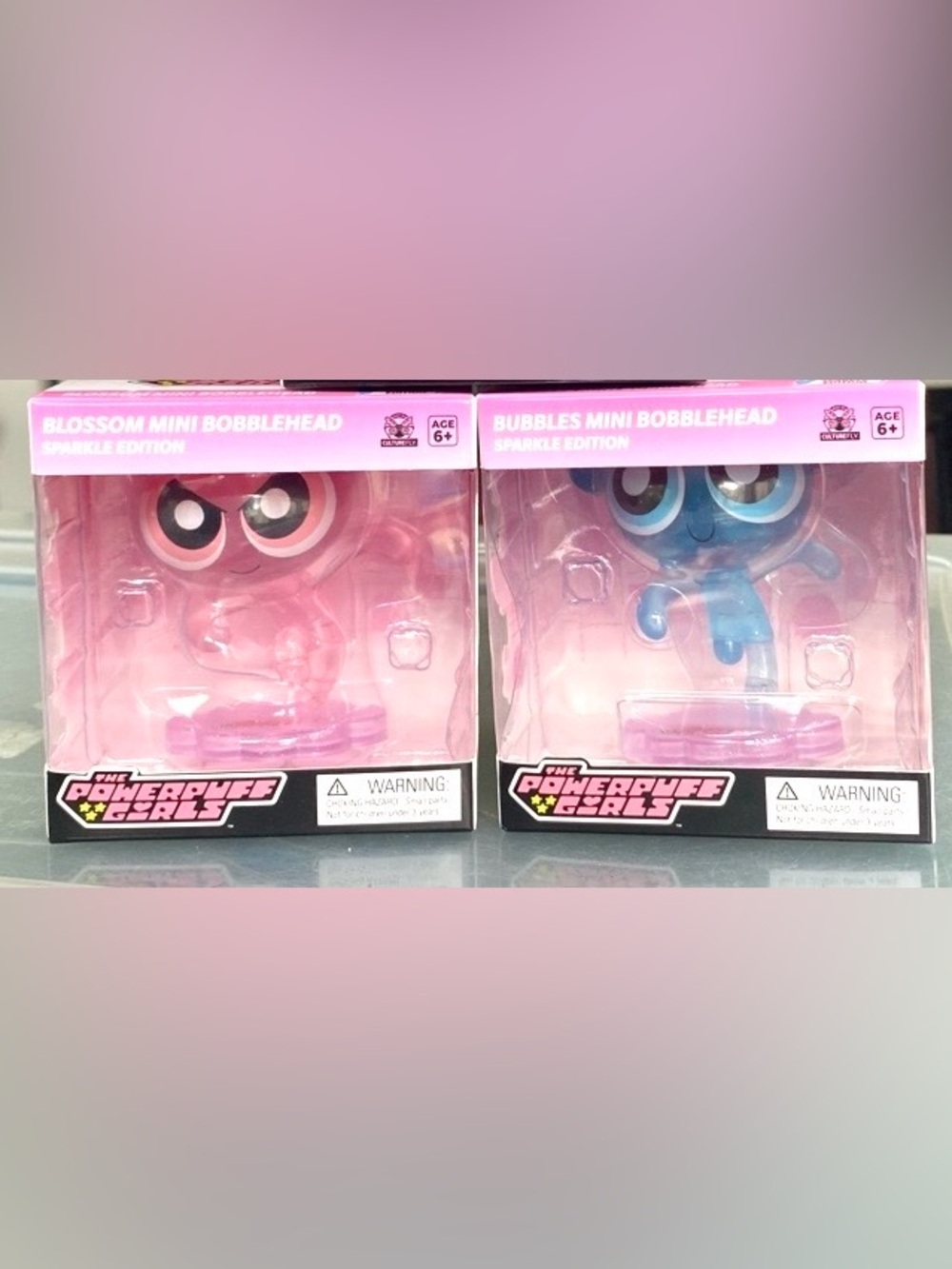 2 CultureFly Powerpuff Girls (Blossom,, Bubbles) SPARKLE EDITION 2.5" Figures